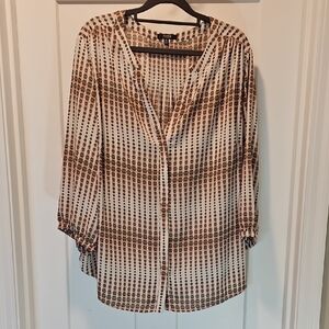 NYDJ Pintuck Blouse Circle Print 1X